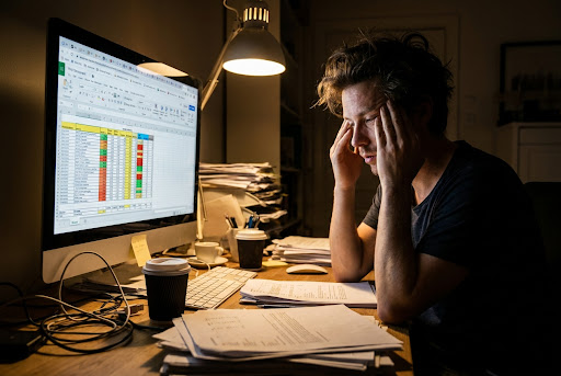 Overwhelmed worker